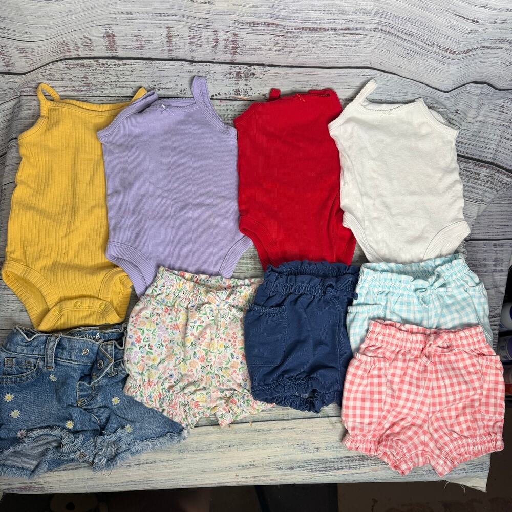 Baby Girl 12M Clothing Lot 5 Outfit Sets Carters OshKosh Garanimals 11pc
